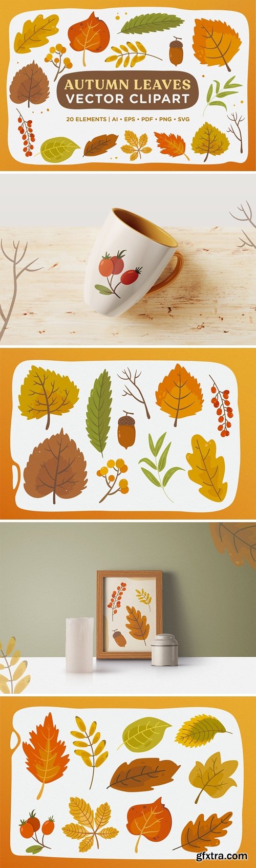 Autumn Leaves Vector Clipart Pack