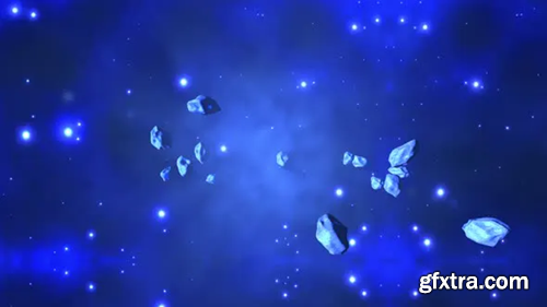 Videohive Animation of Asteroids floating in space 29216534