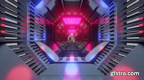 Videohive A Astronaut in a futuristic Tunnel 29216513