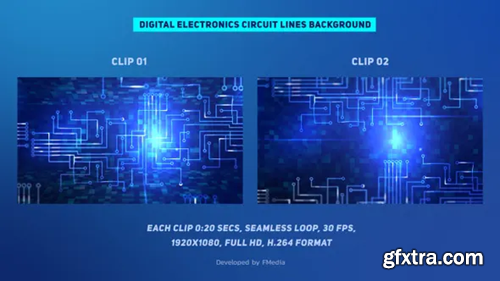 Videohive Digital Electronics Circuit Lines - 2 Clips 27822161