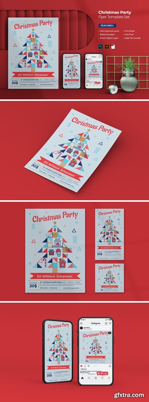 Christmas Party Flyer - Instagram Post & Stories