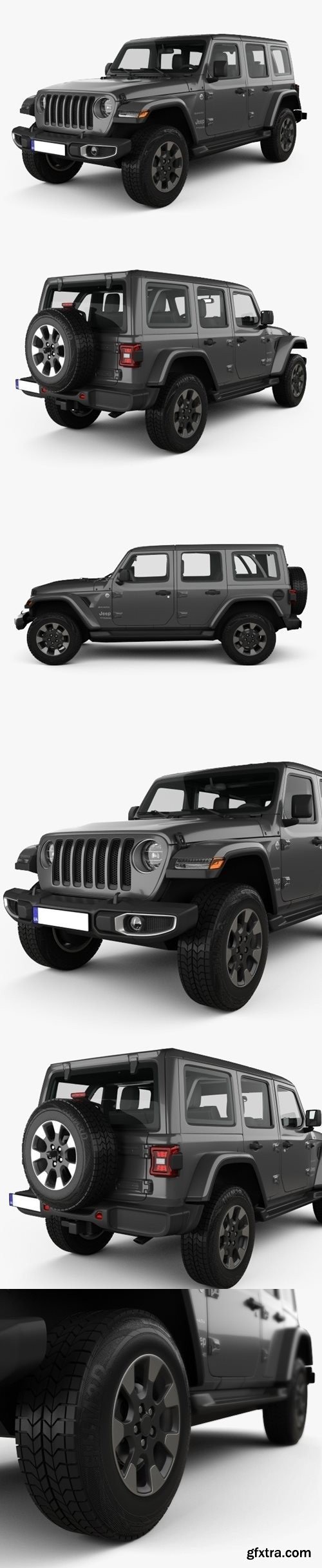 Jeep Wrangler Unlimited Sahara 2018 3D Model