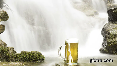 Videohive Beer Cooled In Waterfall Spring 12838878