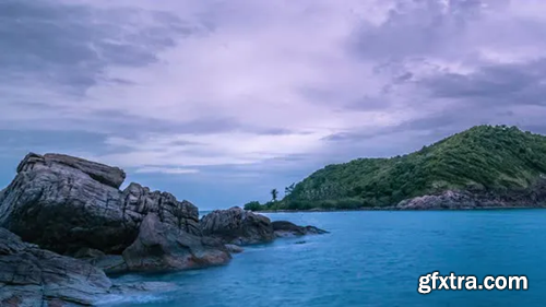 Videohive Soft and slow wave and Rocky Seascape in Phangan, Thaialand 23066373