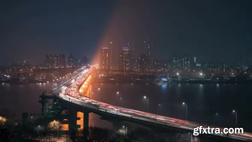 Videohive Cheongsam Bridge at Night in Seoul 23229300