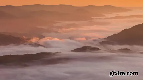 Videohive Misty Dawn in the Mountains. Beautiful Spring Landscape 23477527
