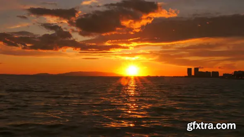 Videohive Sunset And Heavenly Clouds And Sea Time Lapse 23819290
