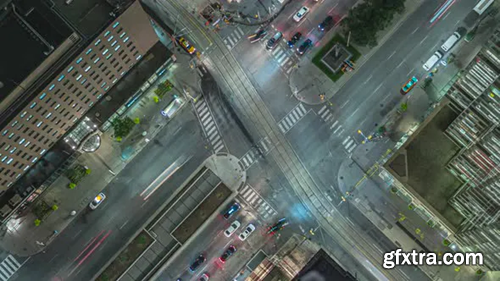 Videohive Night Time Lapse Birds Eye View Of Traffic In Downtown 01 24718636