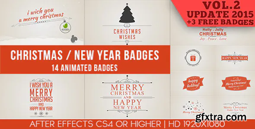 Videohive Christmas / New Year Badges 6020452