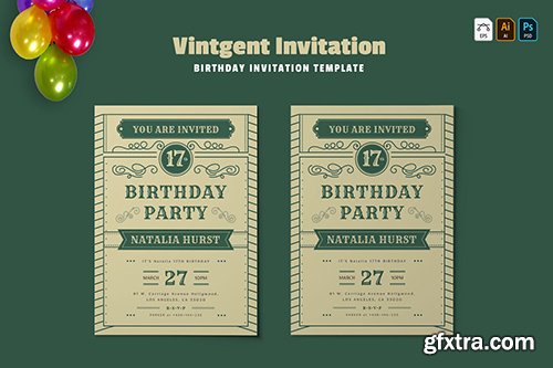 Vintgent | Birthday Invitation