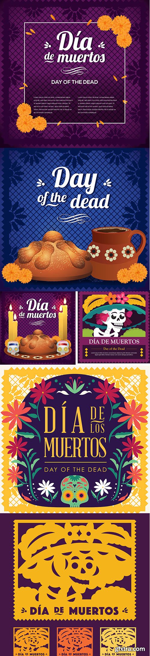 Mexican day of the dead catrina cut out paper set