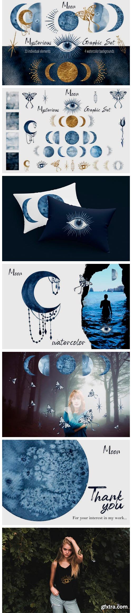 Watercolor Moon Clipart Magic Mysterious 6560191