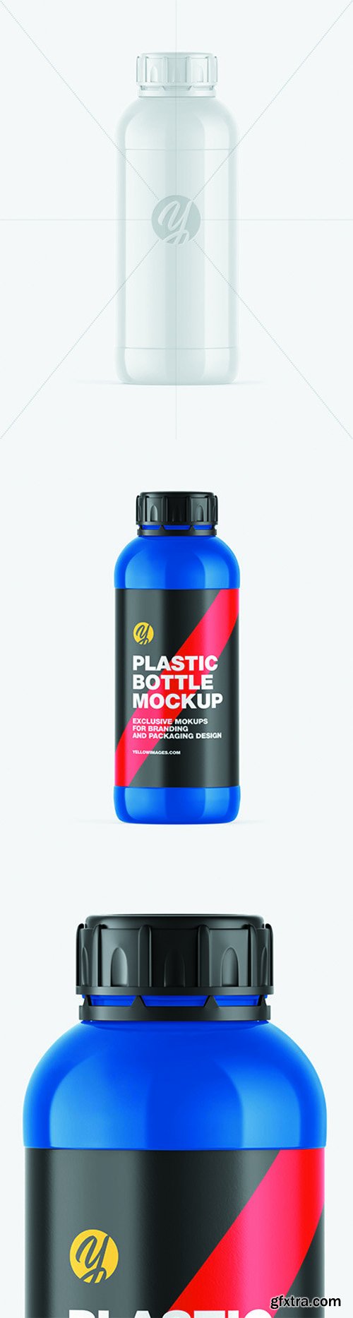 Glossy Plastic Bottle Mockup 66330