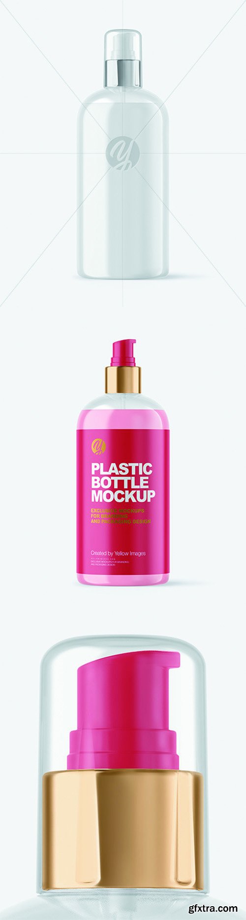 Clear Liquid Soap Bottle with Pump Mockup 66360