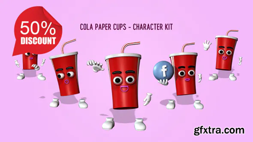 Videohive Cola Paper Cups - Character Kit 27009912