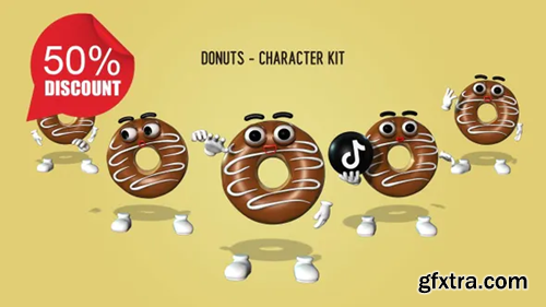 Videohive Donuts - Character Kit 27129165