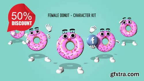 Videohive Female Donut - Character Kit 27137644