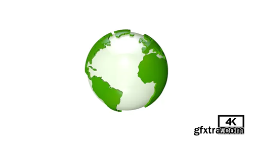 Videohive Green Earth Globe Seamlessly Rotating 28738208