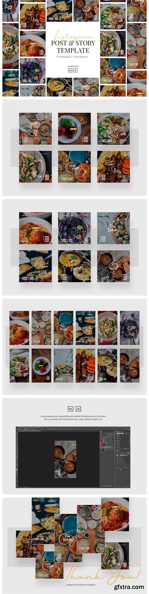 Elegant Restaurant Instagram Template 6582701