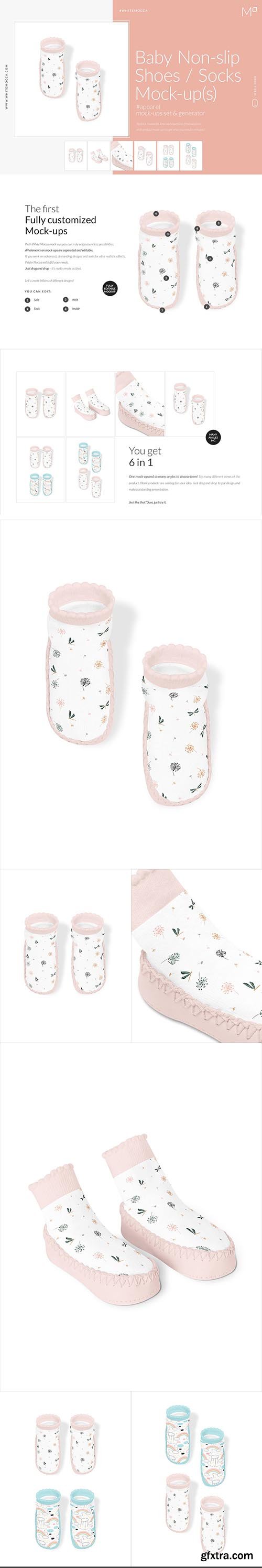 CreativeMarket - Baby Non-slip Shoes / Socks Mock-ups 4548189