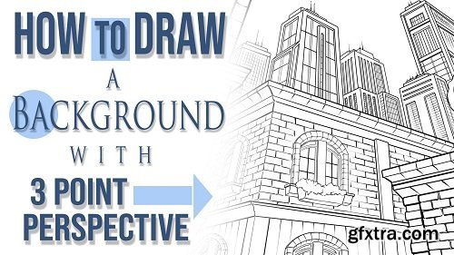 How to Draw a Background with 3 Point Perspective - Step by Step