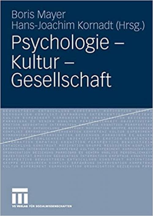 Psychologie - Kultur - Gesellschaft (German Edition)