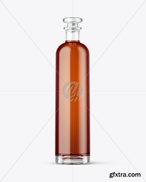 Clear Glass Bottle with Shrink Sleeve Mockup 69624