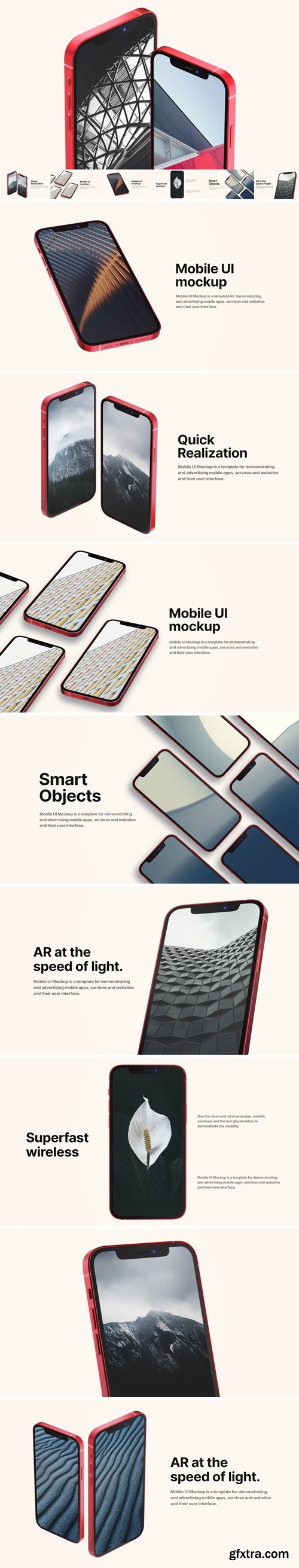 Red Iphone Mockups