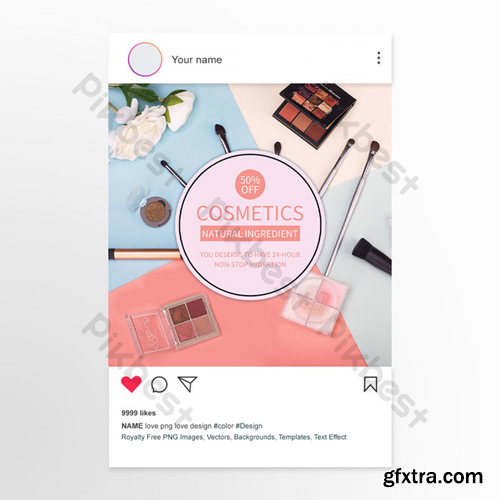 Promotion of color beauty and skin care products social media post Template PSD