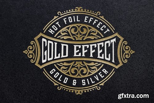 Gold Foil Paper Pressed Effect Mockup