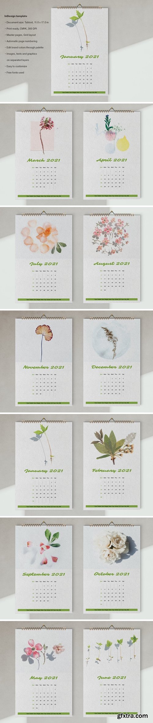 Wall Calendar 2021 Template