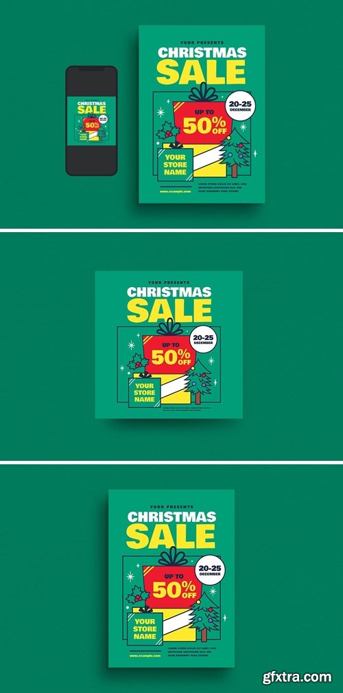 Christmas Sale Event Flyer Set