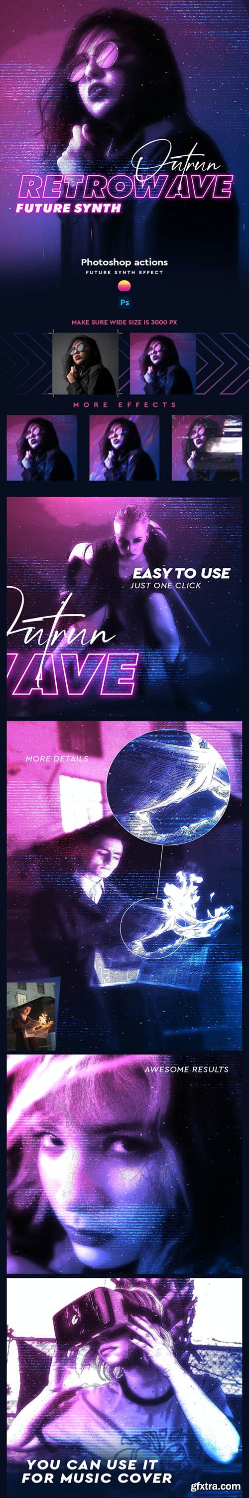 GraphicRiver - RETROWAVE | future synth effect PS Action 28916818