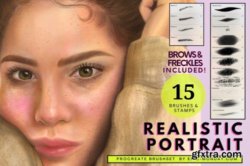 CreativeMarket - Procreate Realistic Portrait Brushes 5490552