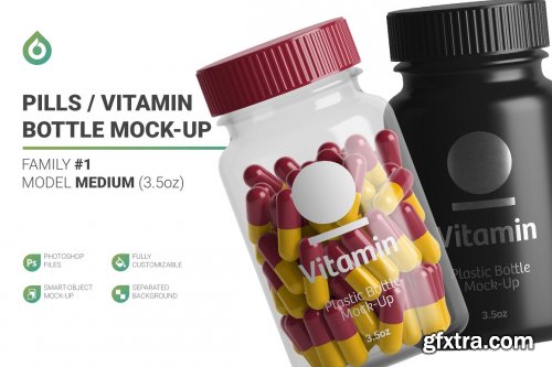 CreativeMarket - Vitamins Bottle Mockup 5268107