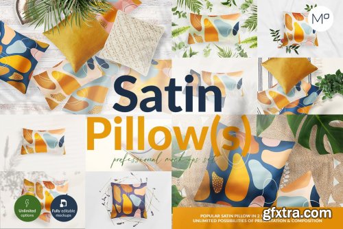 CreativeMarket - Satin Pillow 12x Mockups Generator 5466339