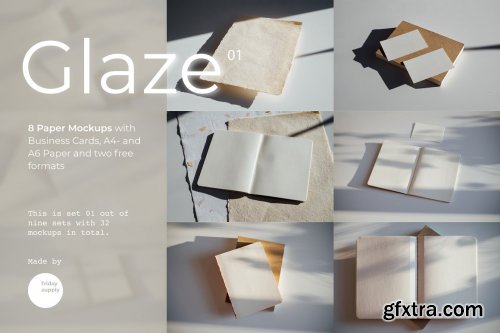 CreativeMarket - Glaze Paper Mockups Set 01 5000601