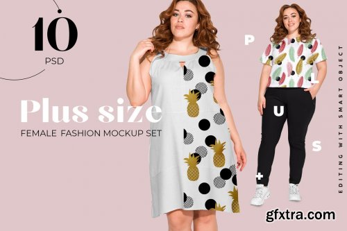 CreativeMarket - Plus Size Woman Fashion Mockups 5002907