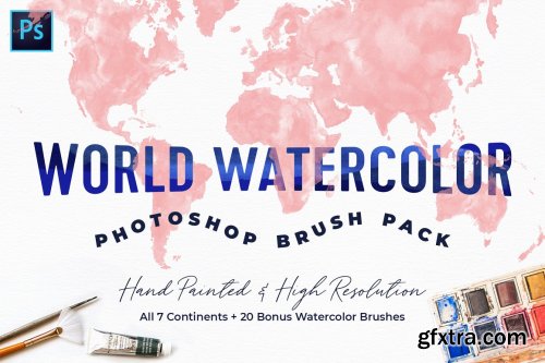 CreativeMarket - World Watercolor PS Brush Pack 5246605