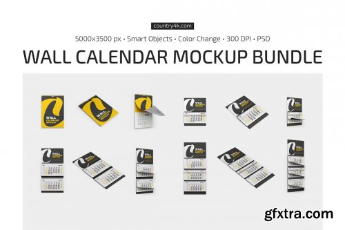 CreativeMarket - Wall Calendar Mockup Bundle 5643348