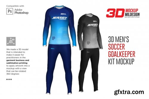 CreativeMarket - 3D Men\'s Soccer Goalkeeper Kit psd 5567402