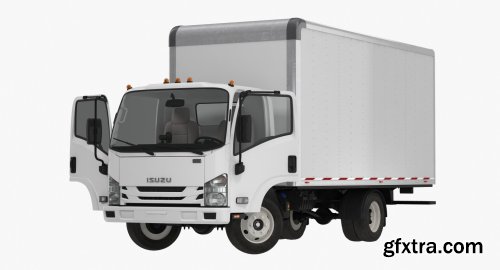 Box Truck Isuzu NPR 2018 Rigged