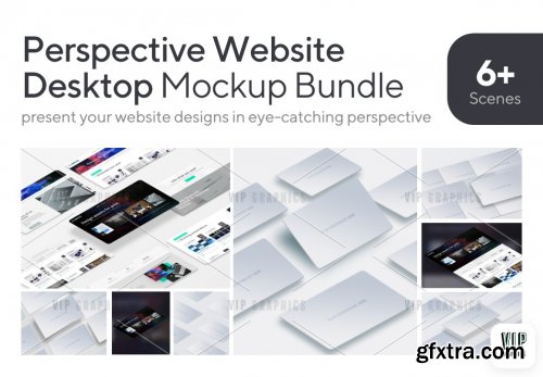 CreativeMarket - Perspective Website Desktop Mockups 5638520