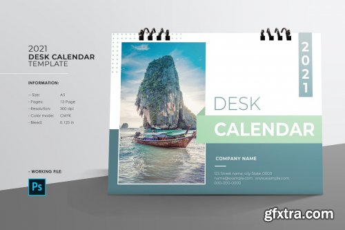 CreativeMarket - Desk Calendar 2021 V25 5425914