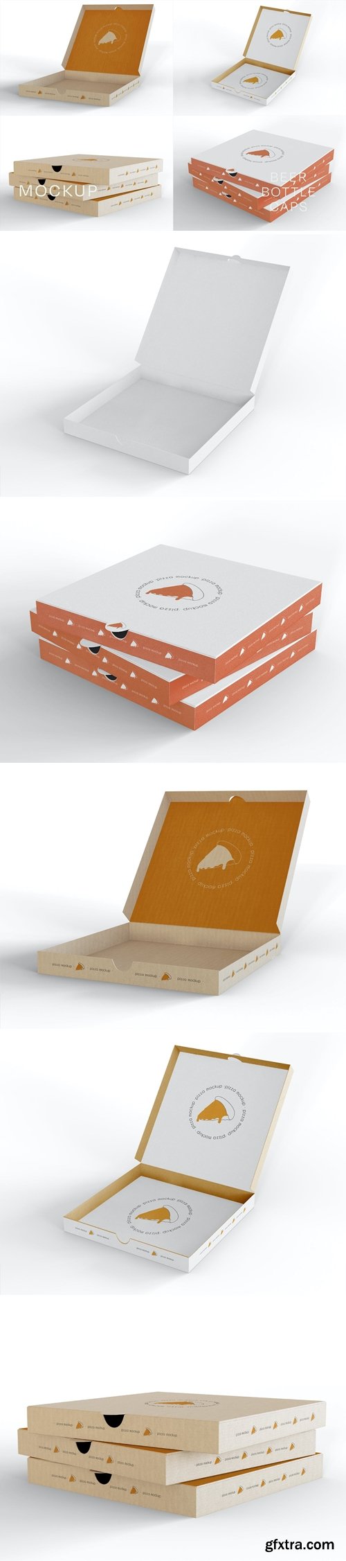 Stack of Pizza Boxes Mockup