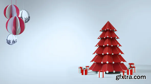Videohive Christmas Paper Tree Background 29559018