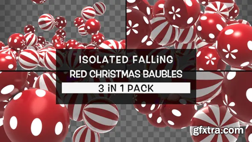 Videohive Isolated Falling Red Christmas Baubles Pack 29572915
