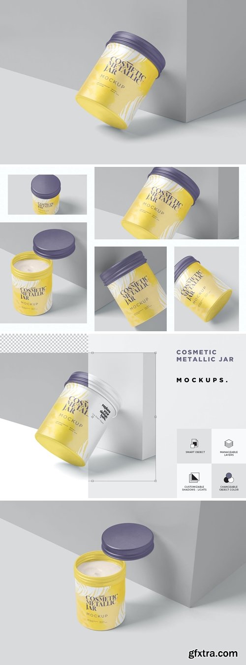 Large Cream Packaging Jar Mockups