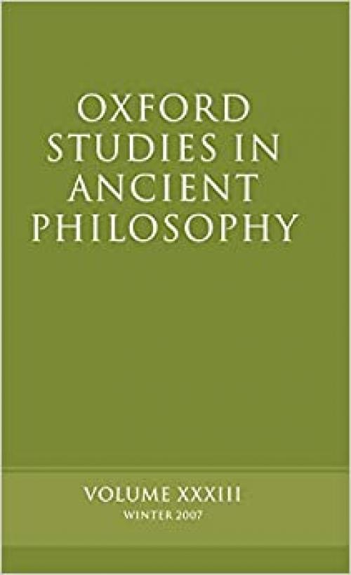 Oxford Studies in Ancient Philosophy: Volume 33