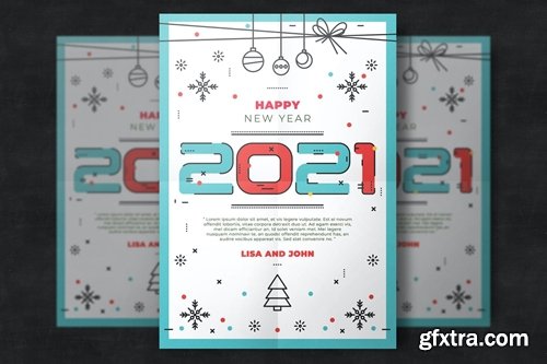 Minimal New Year Flyer Template
